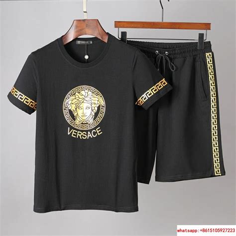 versace mens suit sliver|Versace shorts and shirt set.